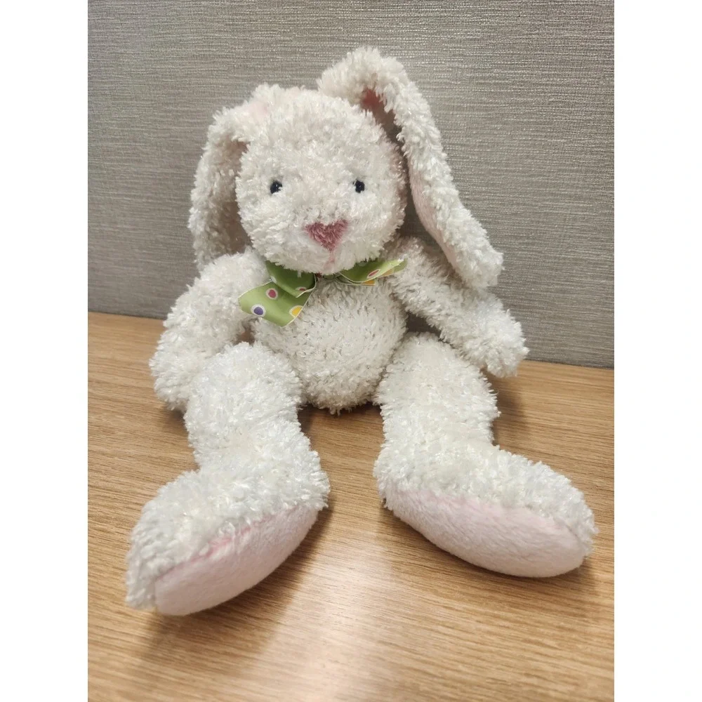 Vintage Russ Berrie Dazzles White Sparkly Easter Bunny Rabbit Beanbag Plush